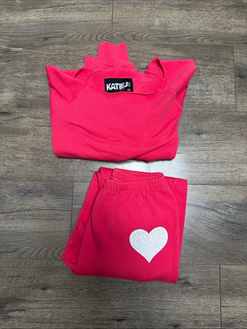 Katie J NYC Hot Pink Girls Matching Sweatshirt & Joggers Set